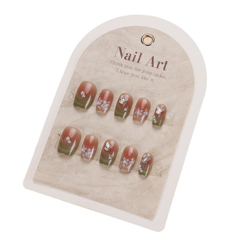 Floral Butterfly Press-On Nail Art Kalsten
