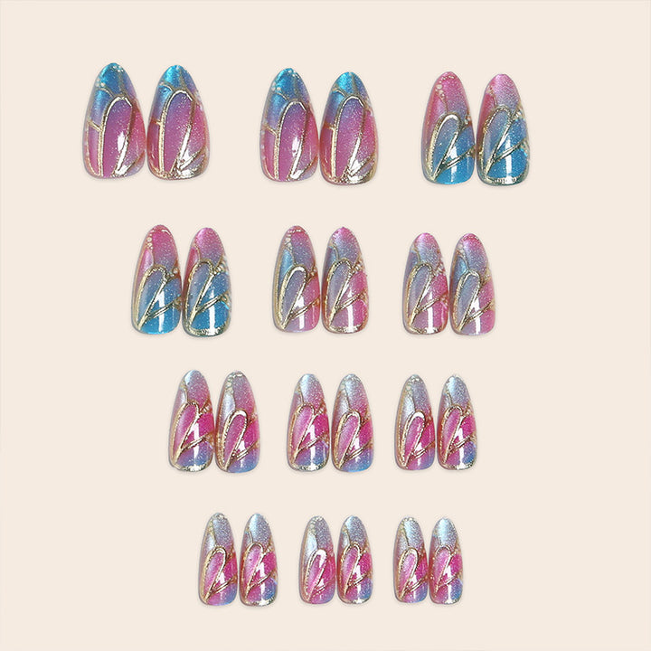 Artful Nail Tips with Holographic Accents Kalsten