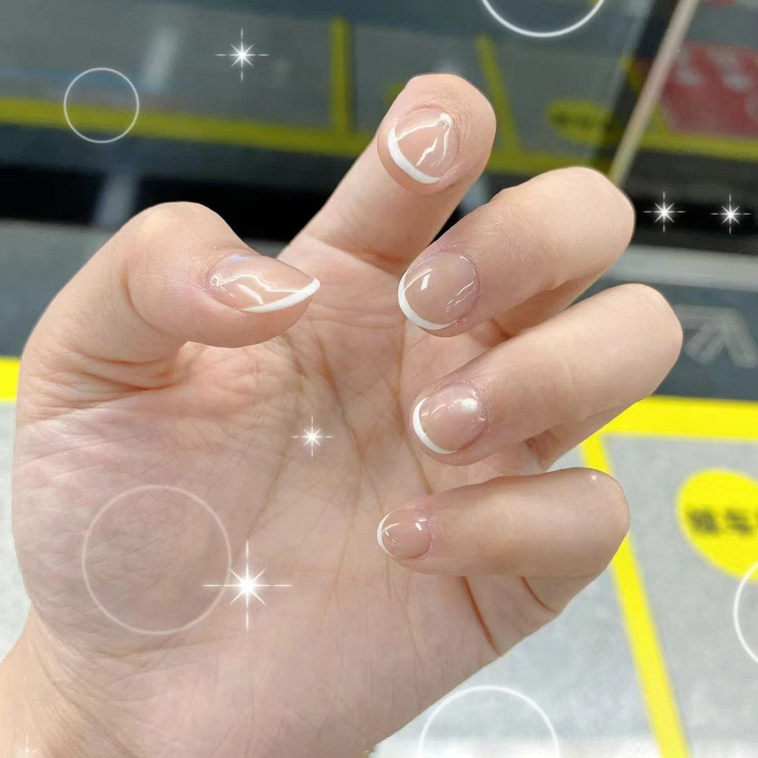 Elegant French Tip Gel Nail Art Set