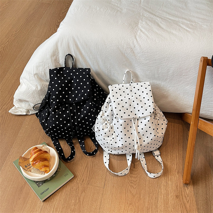 Casual Drawstring Polka Dot Backpack Kalsten