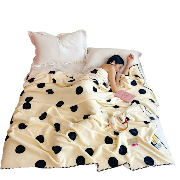 Polka Dot Fleece Throw Blanket