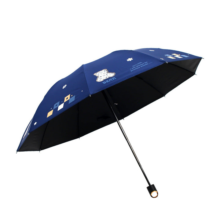 Women's Folding Umbrella with Playful Bear Design Kalsten