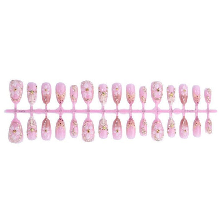 Artificial nail set with luxurious 3D flowers and elegant accents Kalsten