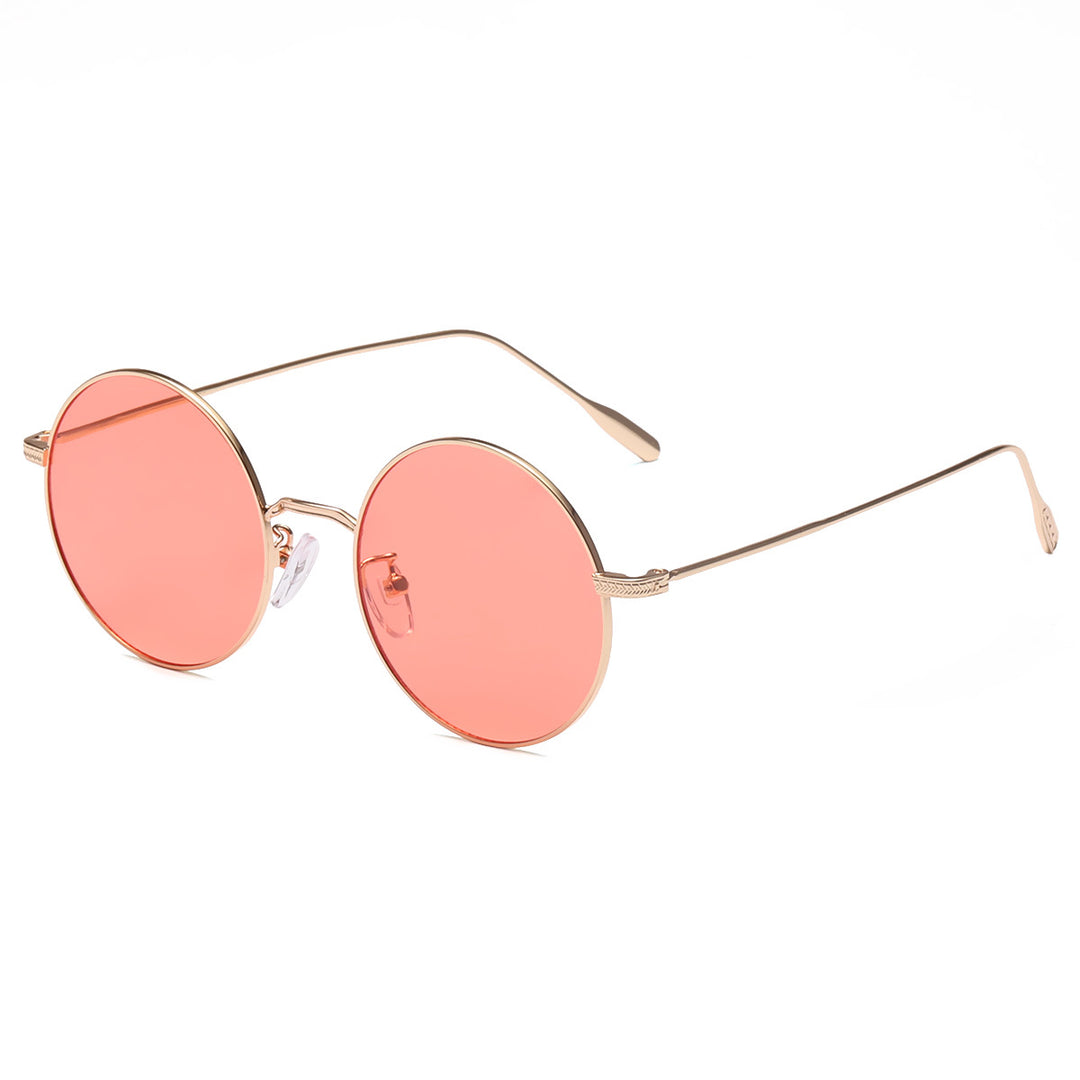 Women's round sunglasses with elegant metal frame and polarized lenses Kalsten