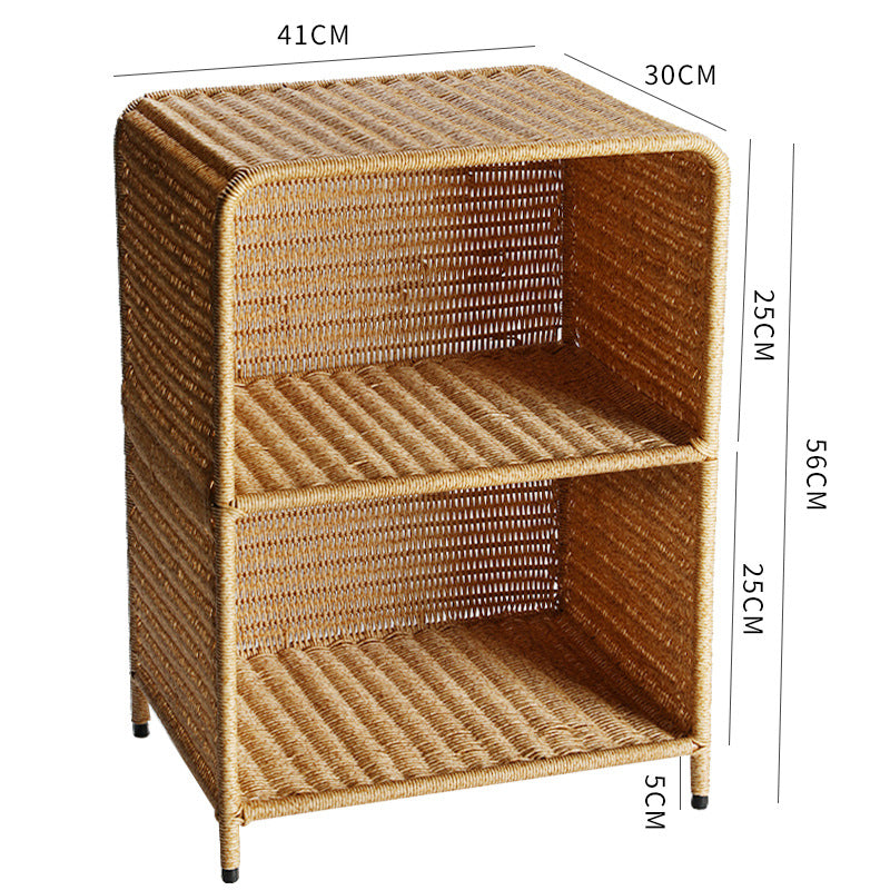 Natural Woven Open Shelf Storage Unit Kalsten