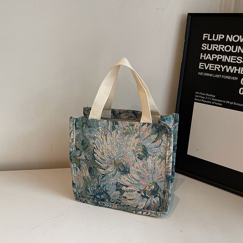 Floral Patterned Artisan Tote Bag