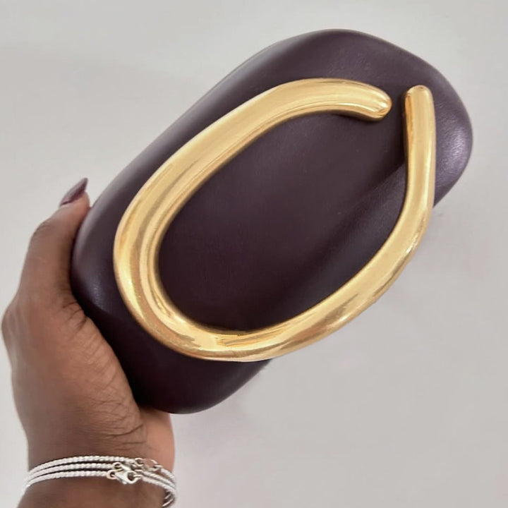 Statement Clutch with Sculptural Handle Kalsten