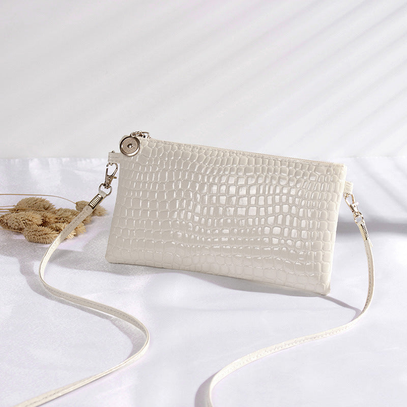 Crocodile Embossed Crossbody Clutch Bag