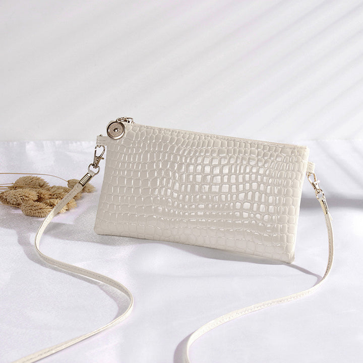 Crocodile Embossed Crossbody Clutch Bag