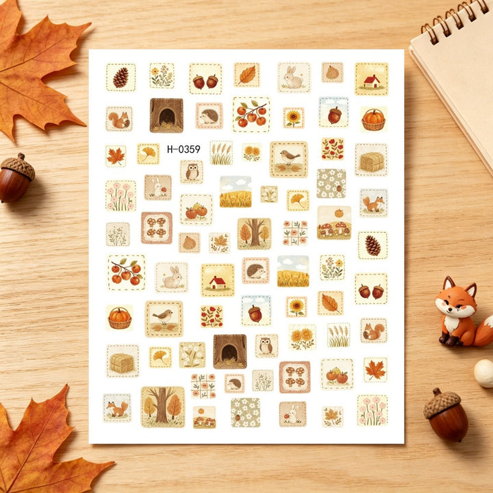 Autumn-Themed Nail Art Stickers