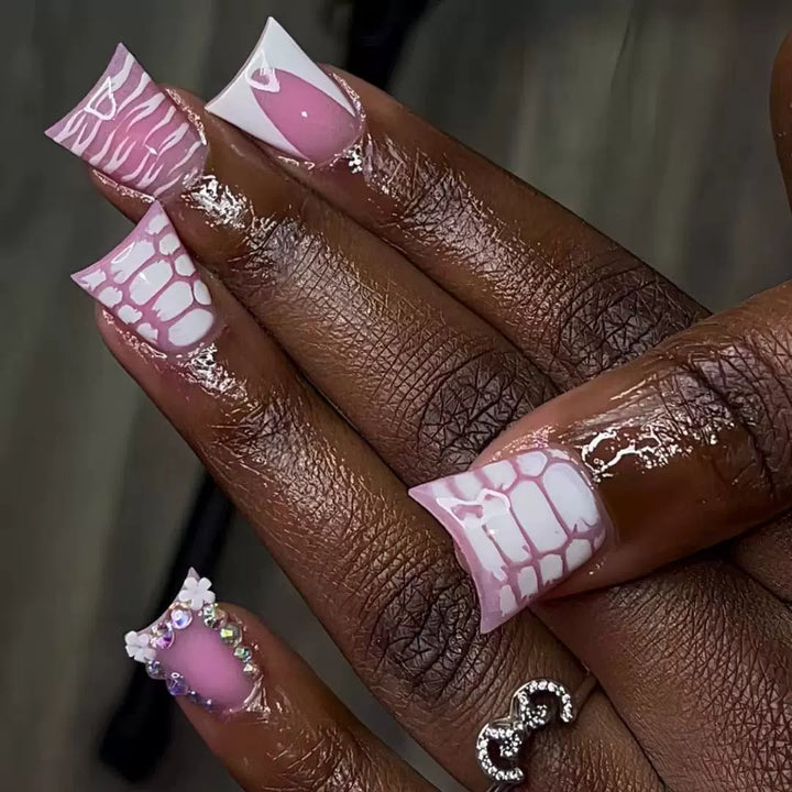Glamorous Floral-Embellished Nail Art Extensions Kalsten