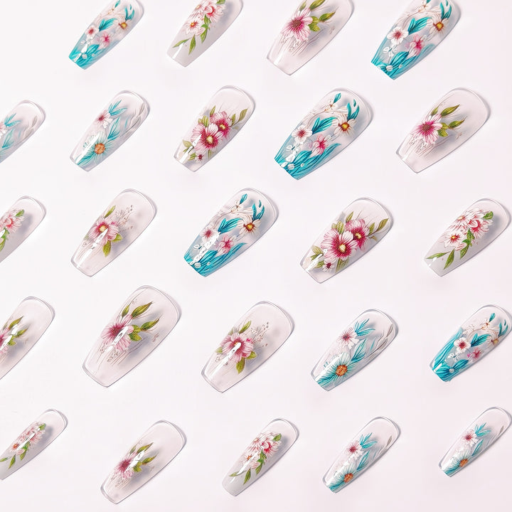 Floral Gel Nail Art Design Kalsten
