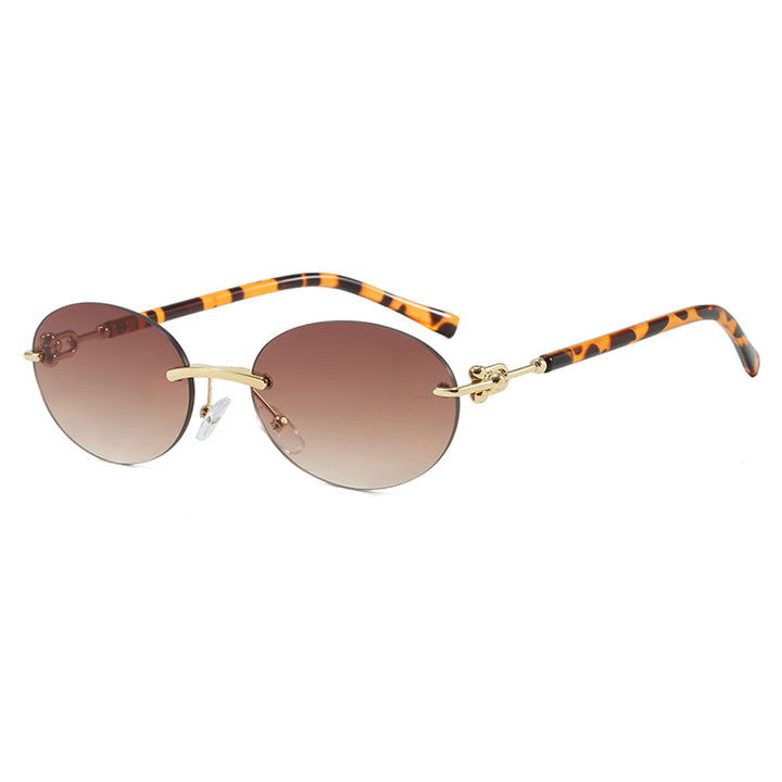 Women oval sunglasses with luxurious metal frame and mirrored lenses Kalsten