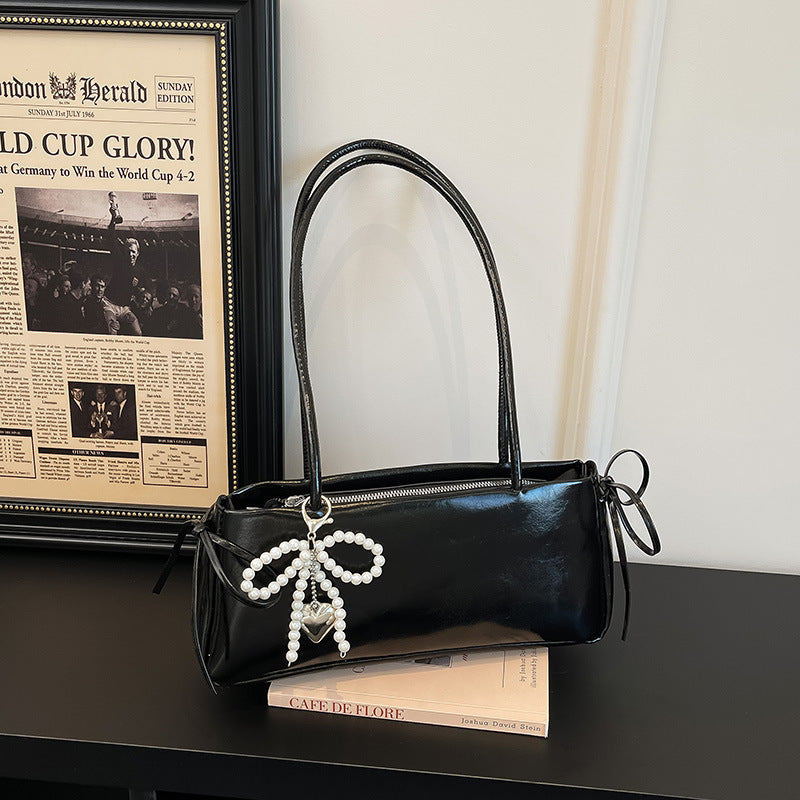 Elegant Pearl-Embellished Handbag
