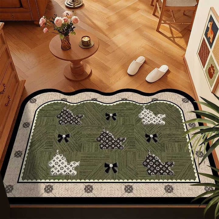 Floral Border Area Rug