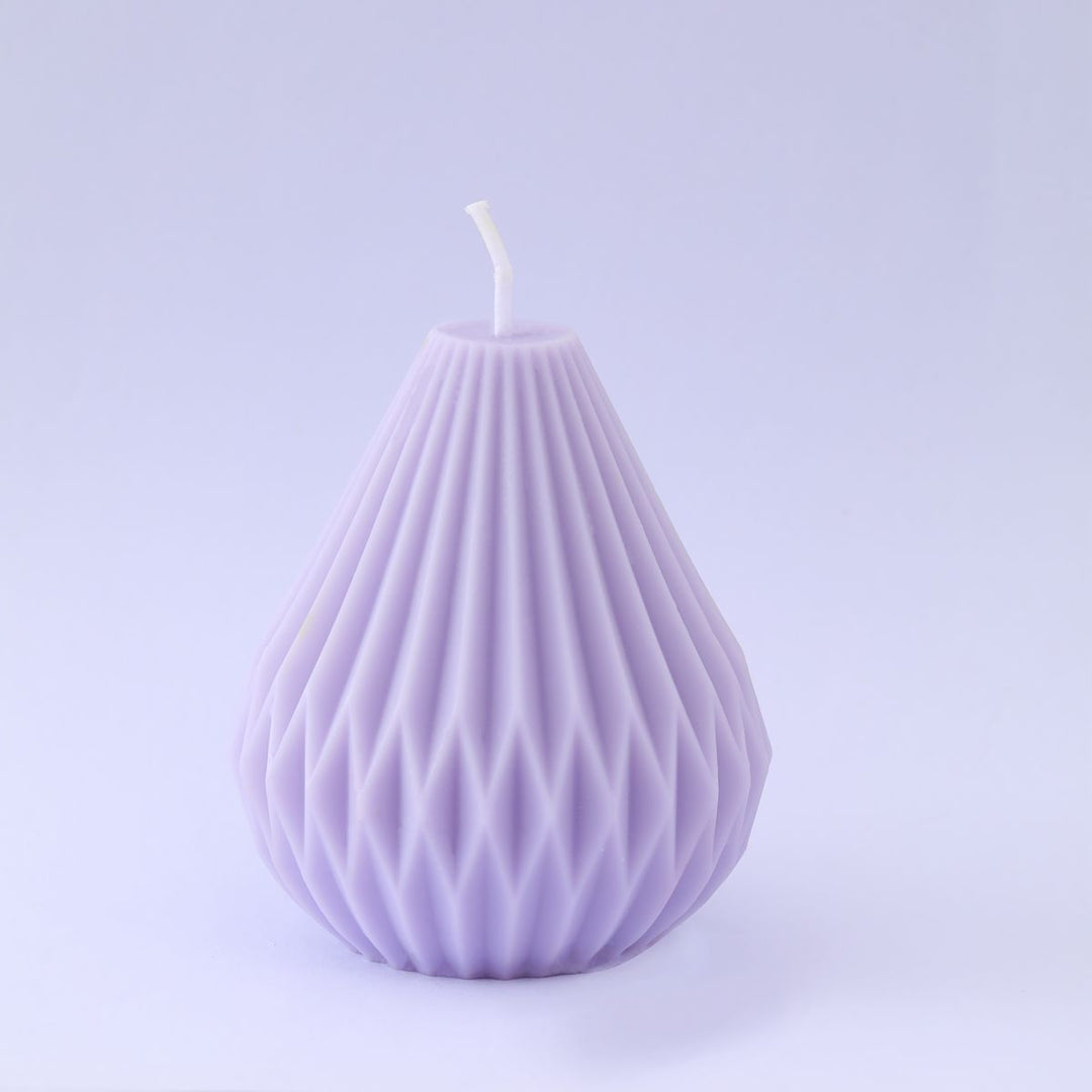 Sculptural Faceted Pear-Shaped Decorative Pillar Candle