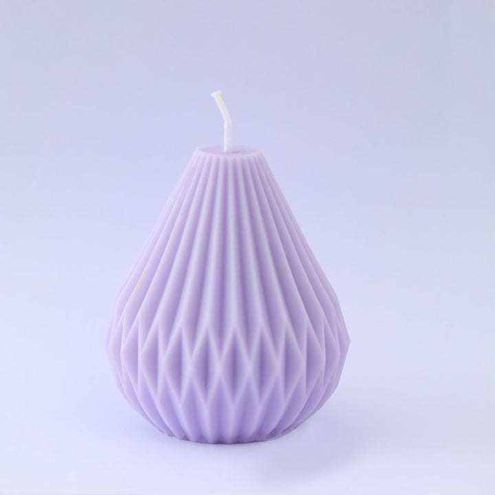 Sculptural Faceted Pear-Shaped Decorative Pillar Candle