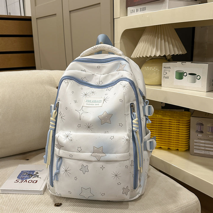 Stylish Star-Embellished School Backpack Kalsten