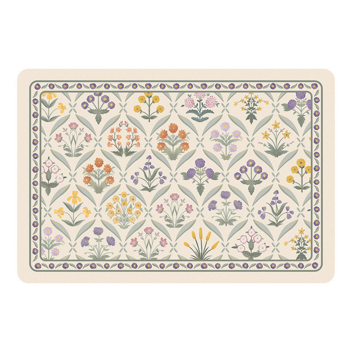 Floral Design Kitchen Mat Kalsten