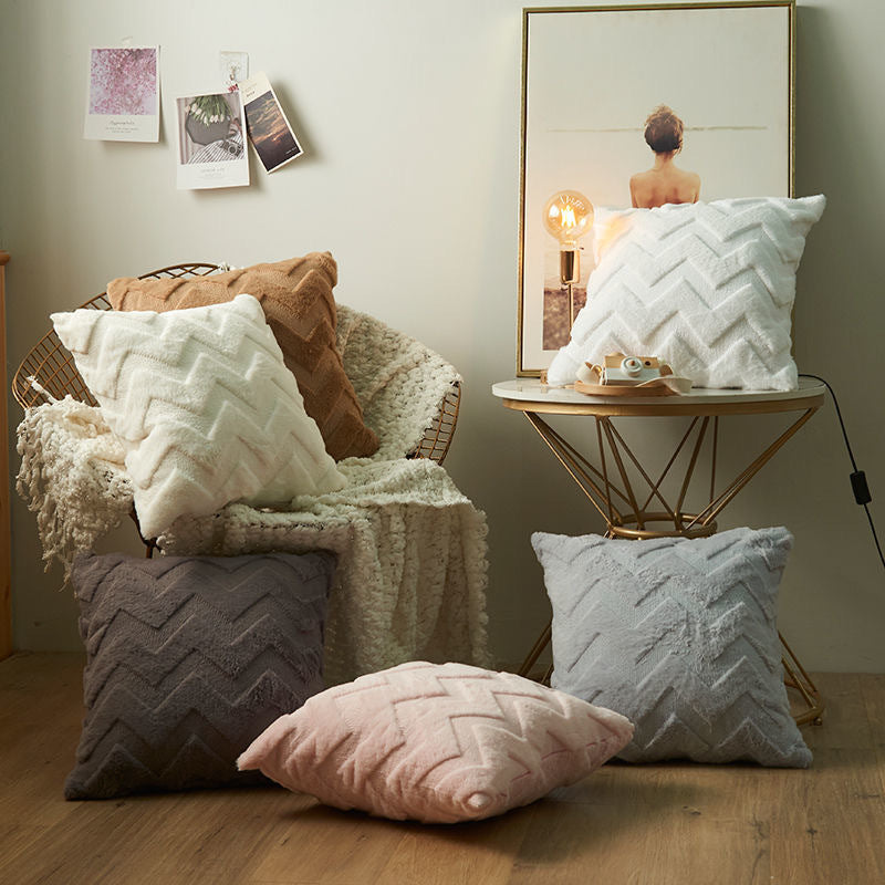 Luxurious plush decorative cushion cover with zigzag tufting and extra soft texture Kalsten