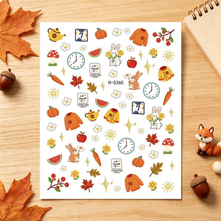 Autumn-Themed Nail Art Stickers