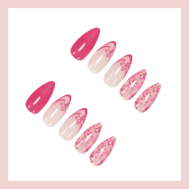 Artificial nail set with floral accents and elegant designs Kalsten