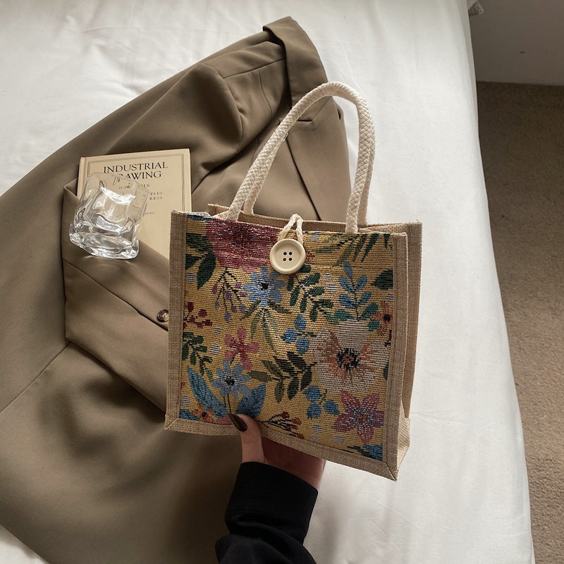 Floral Embellished Mini Tote Bag
