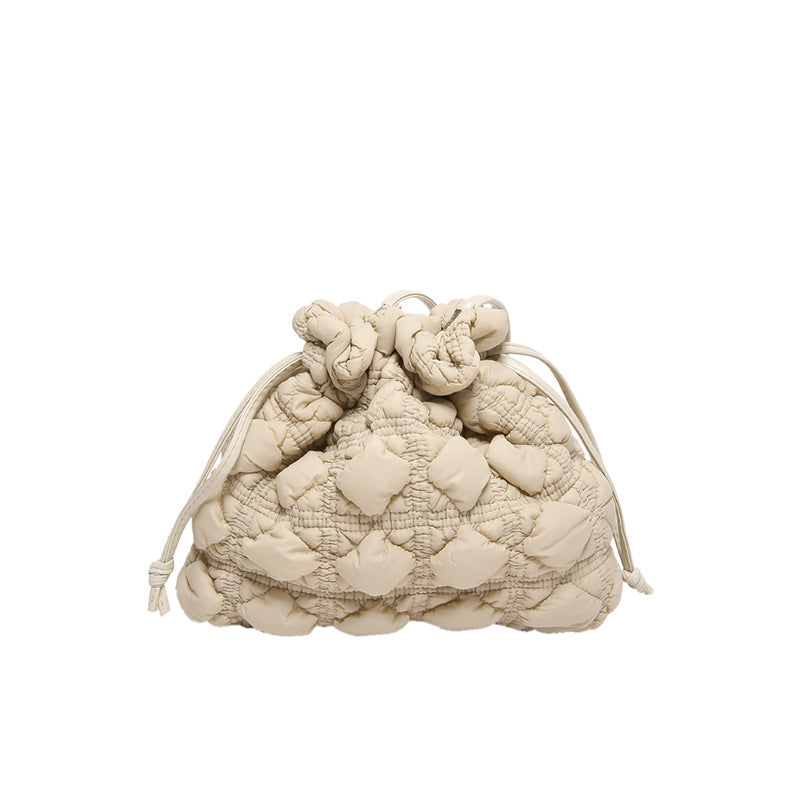 Quilted Drawstring Handbag