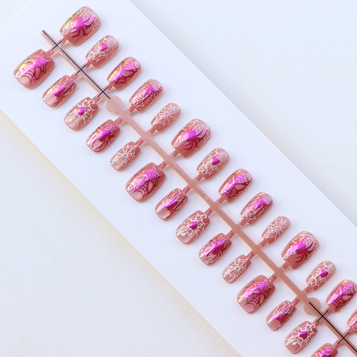 Spider Web Design Press-On Nail Set