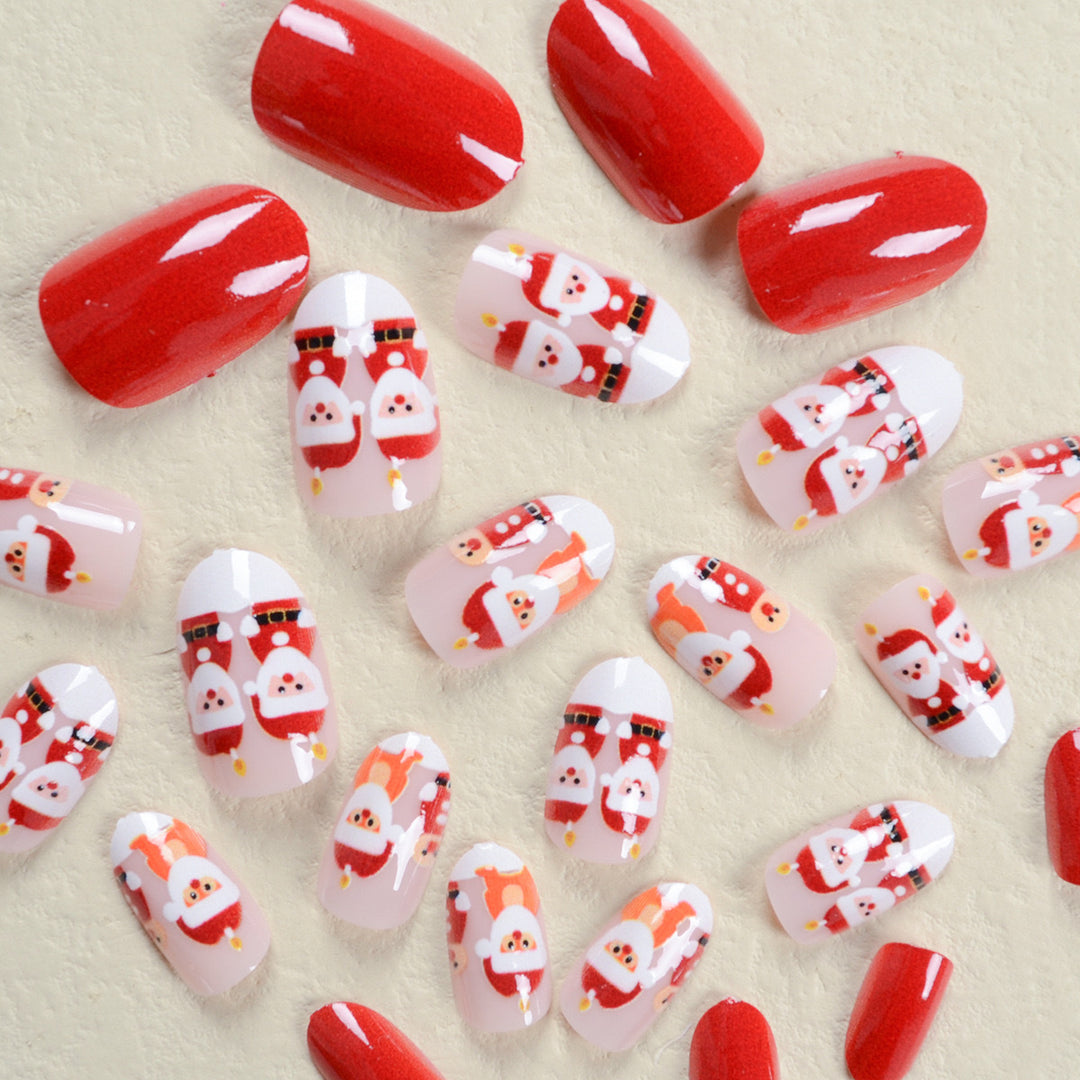 Artificial nail set in festive Christmas design with cute motifs Kalsten