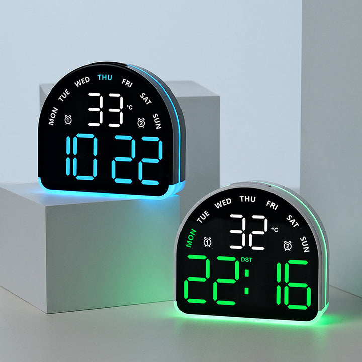 Digital alarm clock with temperature and day of the week display Kalsten