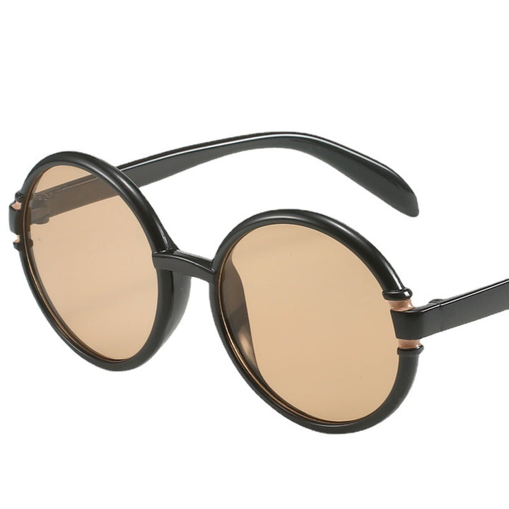 Women's round sunglasses in trendy leopard pattern with UV protection Kalsten