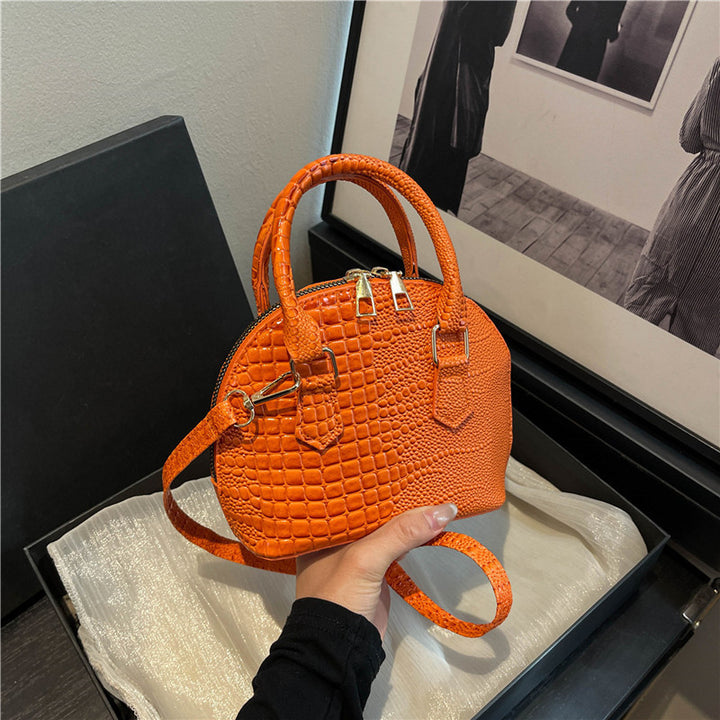 Crocodile-Embossed Mini Satchel Bag Kalsten