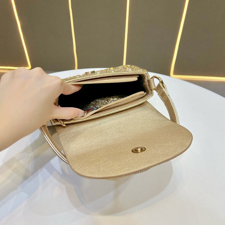 Ornate Crystal Detail Evening Handbag