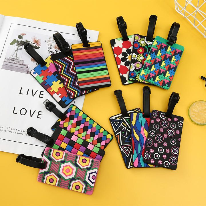 Unisex Luggage Tag with Modern Geometric Design Kalsten