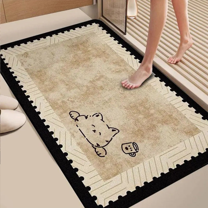 Cute Cat-Themed Bathroom Mat