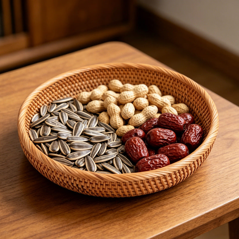 Round Decorative Woven Serving Tray Kalsten