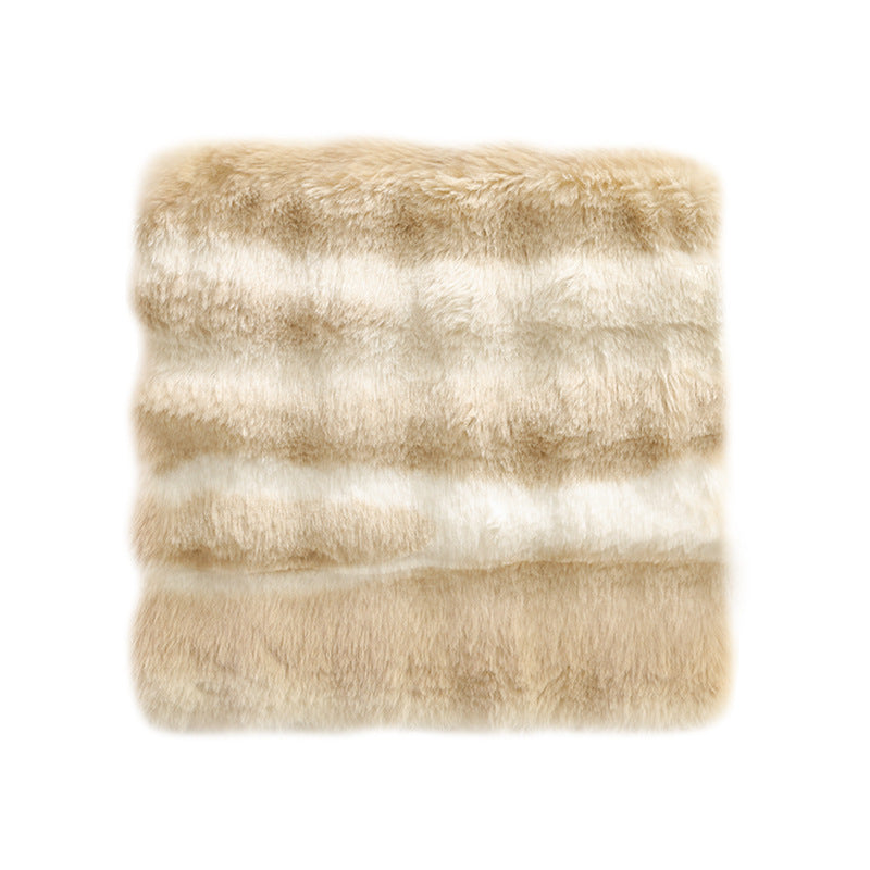 Square luxurious faux fur floor seat cover with dense long pile Kalsten