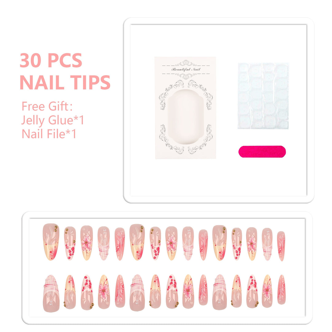 Artistic Floral Nail Tips Set