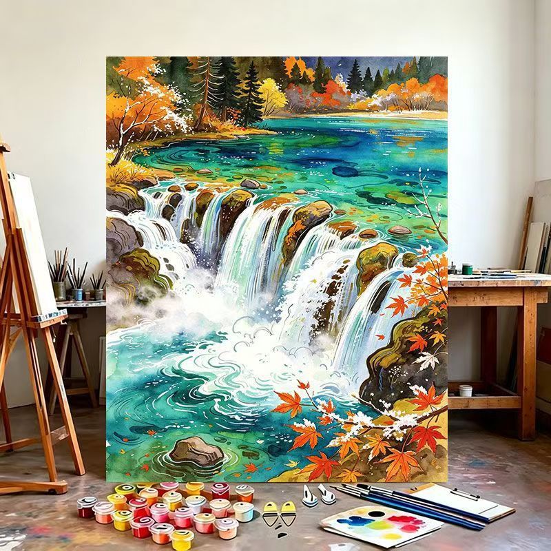 Waterfall Landscape Canvas Art Print Kalsten