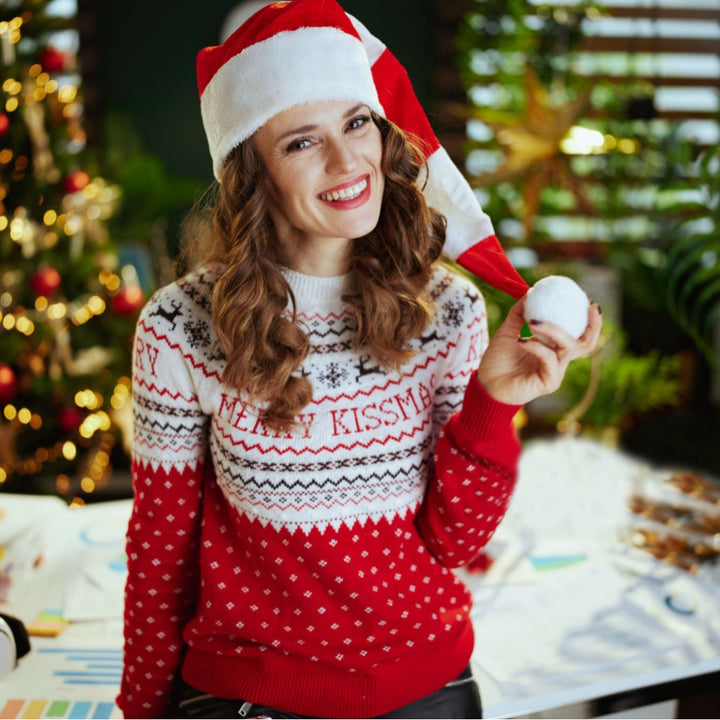 Long Christmas hat in striped design