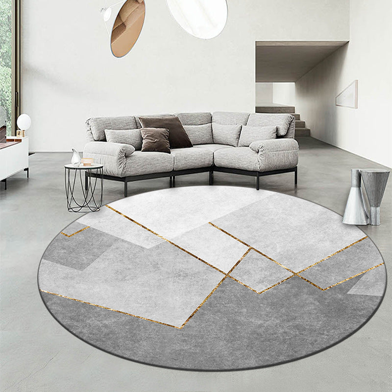 Geometric Patterned Round Area Rug Kalsten