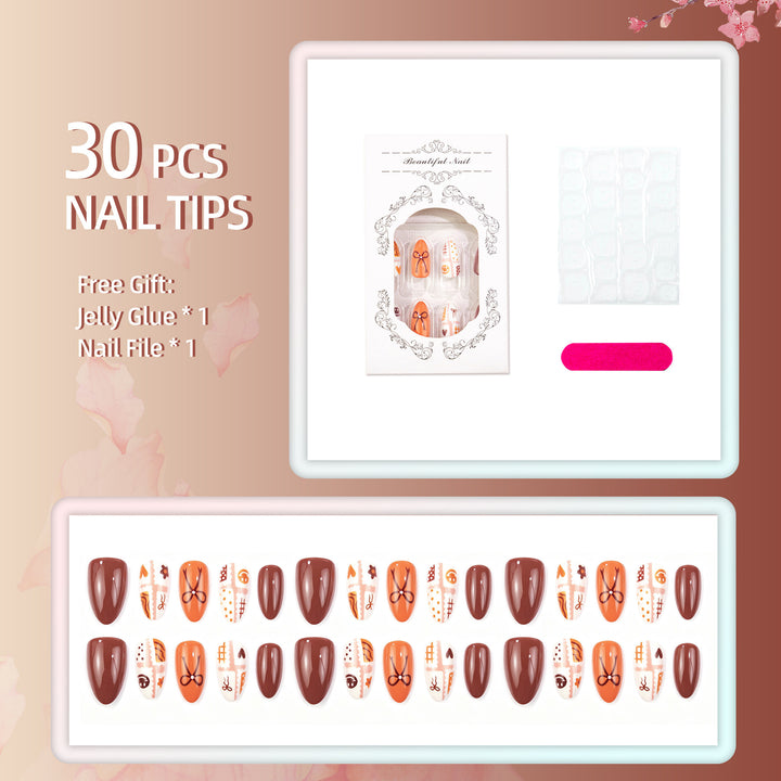 Creative Hand-Painted Press-On Nail Art Set
