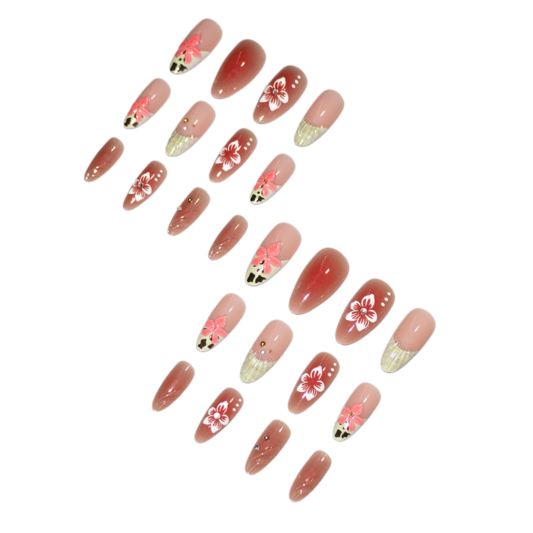 Artistic Floral Acrylic Nail Art Set
