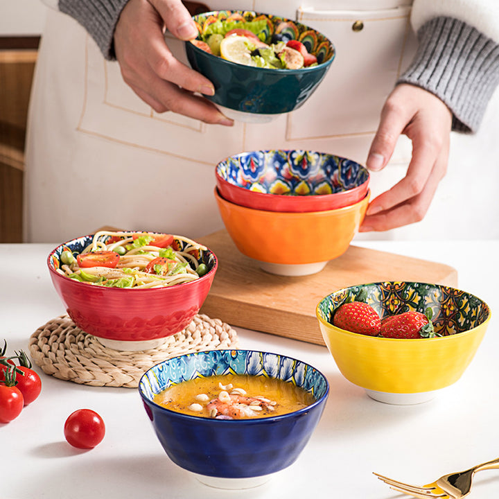 Decorative Artisan Dinner Bowls Set