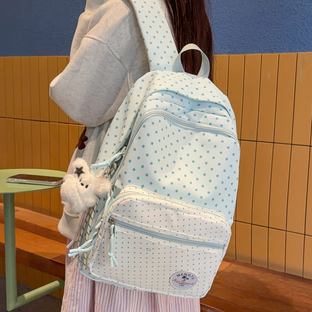 Whimsical Star-Patterned School Backpack Kalsten