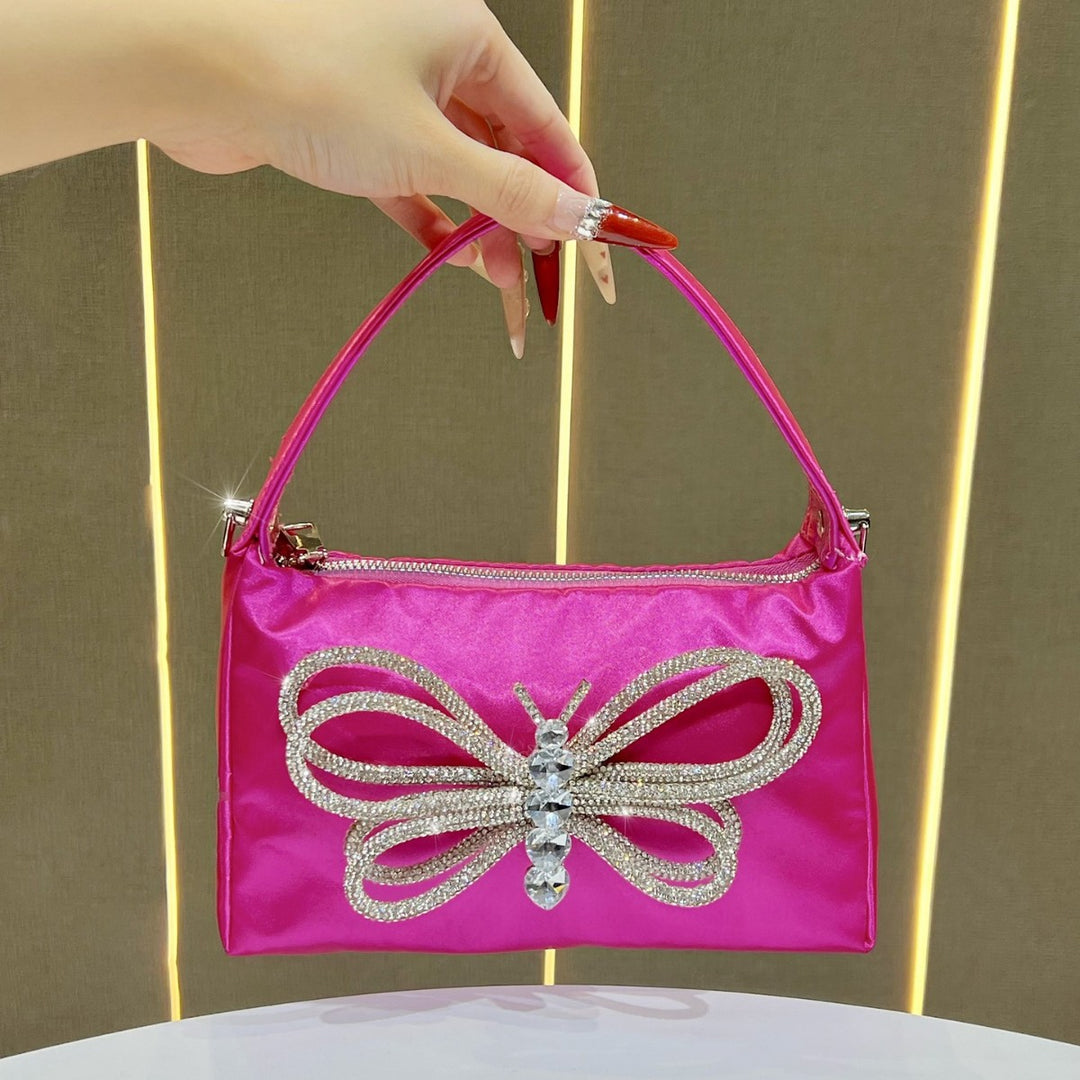 Butterfly-Embellished Evening Handbag