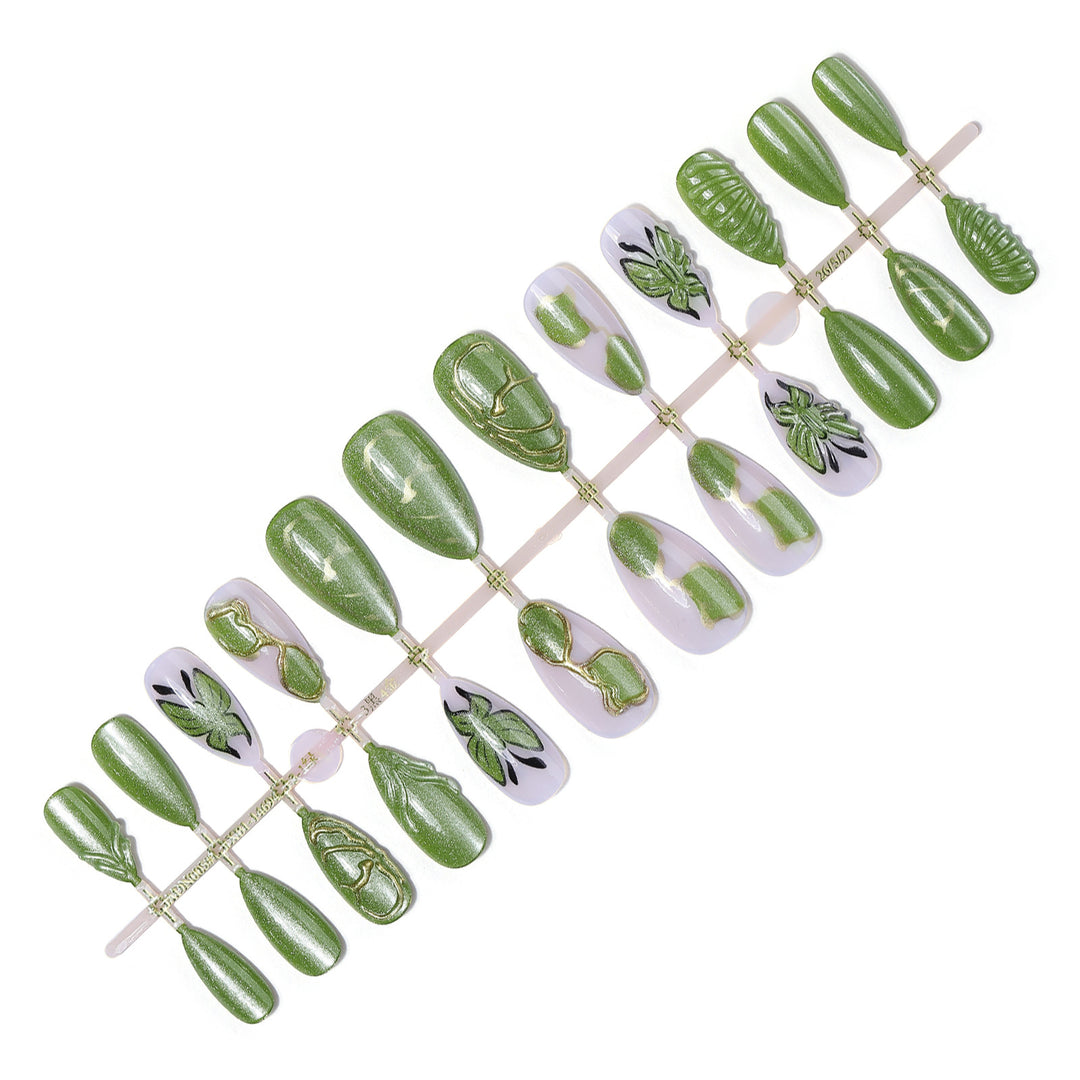 Creative Nail Art Set with Insect and Leaf Patterns Kalsten