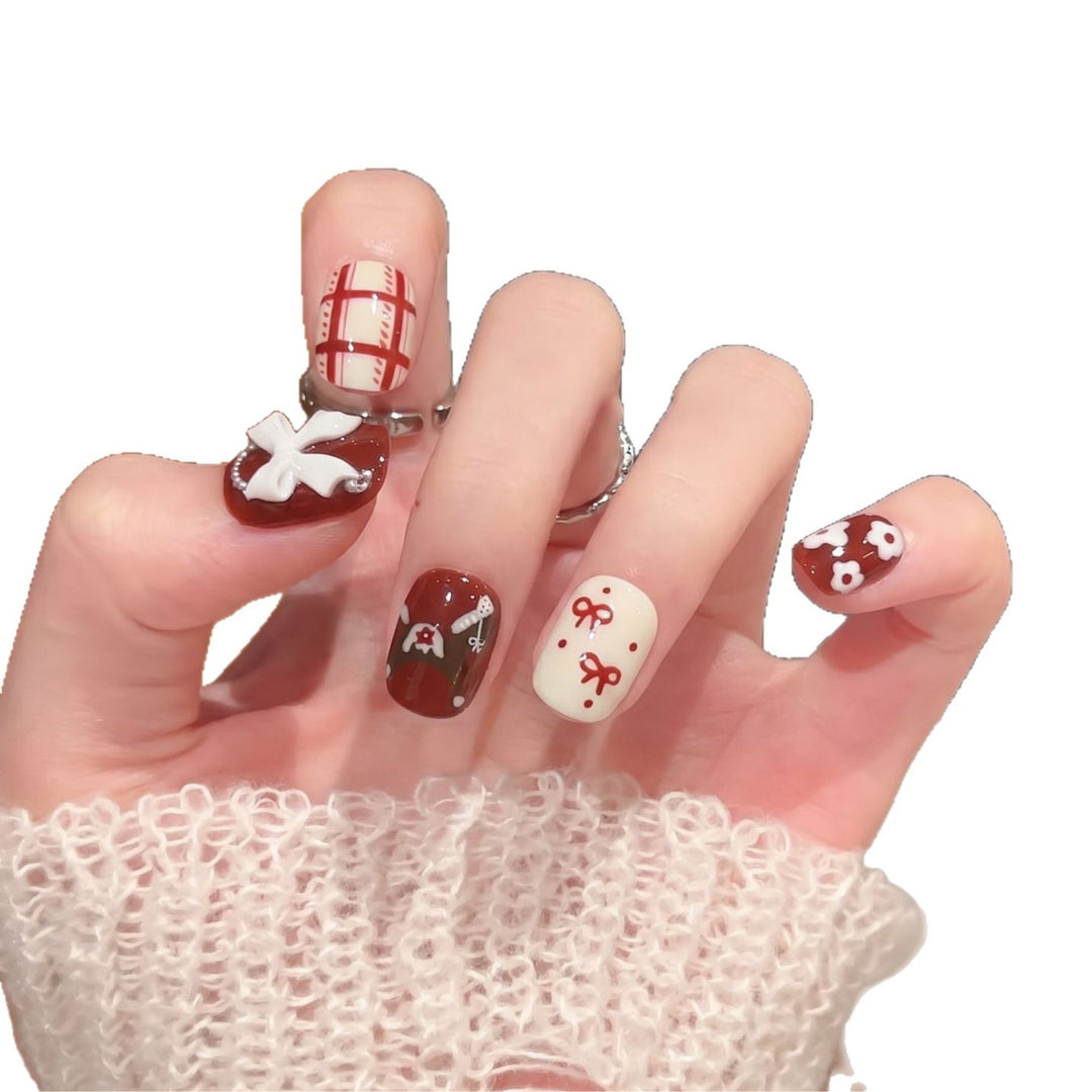 Decorative Press-On Nail Art Set with Unique Patterns Kalsten