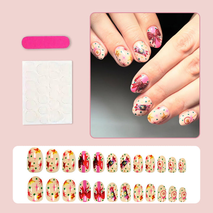 Artificial nail set with festive snowmen and Christmas motifs Kalsten